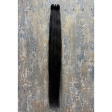 Halitcan Hair 70CM Dip Uç Bir Doğal Renk (Koyu Kestane) Özbek Saçı, Tress ,100GR,  (100% Gerçek Insan Saçı)