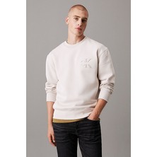 Erkek Ck Relaxed Monogram Sweatshirt - Gri