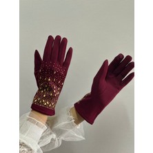 Dokunmatik Parmak Su Damlası Taş Işleme Kaşmir Kadın Eldiven Standart