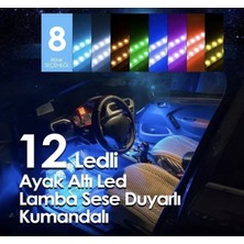 Point Ayak Altı LED 12 Ledli Lamba Sese Duyarlı LED Müziğe Duyarlı LED Çakmaklık Girişli