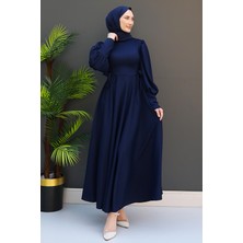 Ip Kuşaklı Elbise Lacivert