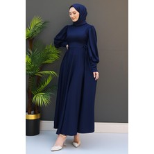 Ip Kuşaklı Elbise Lacivert