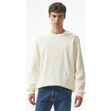 Erkek Regular Fit Sweatshirt - Beyaz