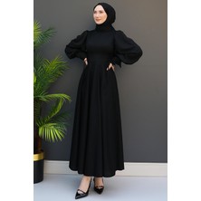 Ip Kuşaklı Elbise Siyah