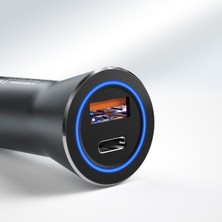 R4MAX - 45W Araç Içi Çakmaklık Şarj Adaptörü Aynı Anda USB ve Type C Şarj