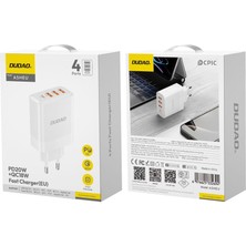 A5HEU - Hızlı Şarj Adaptörü 3 Adet USB (Qc 18W) ve 1 Adet Type-C (Pd 20W) Akıllı Çip