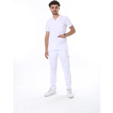 Tbuniform Beyaz Likralı Üniforma