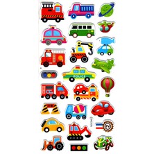 Limmy Sticker Kabartmalı Stiker Çıkartma Etiket (XHC070)-18X9 Cm- Şirin Araba