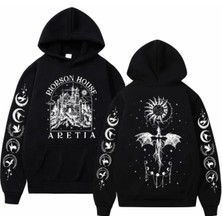 Amor Man Büyük Beden Özel Tasarım Kapüşonlu Aretıa Göğüs Sırt Baskılı Battal Marjinal Erkek Sweatshırt