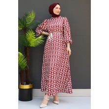 Zincir Model Elbise Bordo