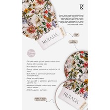 Ruiada Flowers Series +50 Factor %100 Floş ipek ince Banyo Duş Kesesi Peeling Eldiveni (WHİTE)