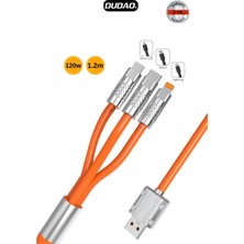 L24E - 120W Hızlı Şarj Kablosu Sağlam Metal Uçlu 3'lü ( Lightning / Micro USB / Type-C )