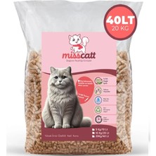 MissCatt %100 Doğal Pelet Kedi Kumu 40 lt/20 kg, Doğal, Kokusuz, Çam Peleti