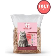 MissCatt %100 Doğal Pelet Kedi Kumu 10 lt/5 kg, Doğal, Kokusuz Çam Peleti