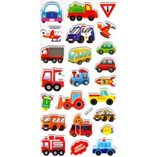 Limmy Sticker Kabartmalı Stiker Çıkartma Etiket (XHC072)-18X9 Cm- Şirin Araba Taşıt Roket