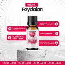 Pure Lueur Lotus Esansiyel Uçucu Koku Yağı Buhurdanlık Yağı Difüzör Esansı Hobi Esans Ortam Oda Kokusu 10 ml