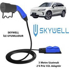 Bemis - Skywell Elektrikli Araçlardan Güç Alın: V2L Adaptör (3 Metre Uzatmalı)