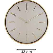 Galaxy Gold Bej Kadran Rakamlı Duvar Saati 43 cm