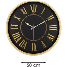 Galaxy Gold Çerçeve Roma Rakam Duvar Saati 50CM