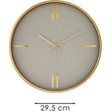 Galaxy Dekoratif Krem Kadran Çizgili Rakam Gold Duvar Saati 29.5 cm
