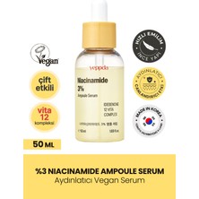 %3 Niacinamide Içeren Aydınlatıcı Vegan Serum Yeppda Niacinamide %3 Ampoule Serum 50ML Büyük Boy