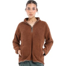 Sportive Sherpa Kadın Kahverengi Günlük Stil Polar 24KK018-KHVE