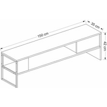 Ucuz Al Doruk Tv Ünitesi - Beyaz - Siyah
