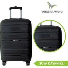 Vegmann Polipropilen (Pp) Atlas Siyah Büyük Boy Valiz