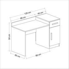 Ucuz Al Bono Kapaklı Çekmeceli Çalışma Masası - Artisan / Beyaz