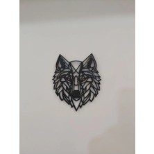 Karga Works Dekoratif Siyah Kurt Kafası Tablo 19 cm