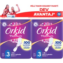 Orkid Platinum Gece&Gündüz 48'li Cesaret Paketi Dev Avantaj Hijyenik Ped (Boy 3)