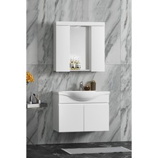 Özceden Yıldız Banyo Dolabı 80 cm Asma Beyaz Mdf