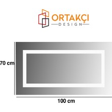 Ortakçı Design LED Ayna | Dikdörtgen Ledli Banyo Aynası  | Dekoratif Ledli Ayna - 100*50 cm