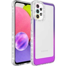 Galaxy A73 Kılıf Simli ve Renk Geçiş Tasarımlı Lens Korumalı Zore Park Kapak