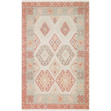 Eko Halı Elista Els 101 Cream Multy Özel Kaymaz Tabanlı Yıkanabilir Pamuk Tabanlı Baskı Halı