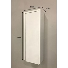 Özceden Çok Amaçlı Banyo Boy Dolabı 70 cm Mdf Parlak Beyaz