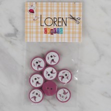 Loren Crafts Vişne Çürüğü 8 Li Balık Düğme - 572