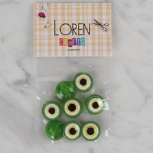 Loren Crafts Yeşil 8 Li Nazar Boncuğu Düğme - 164