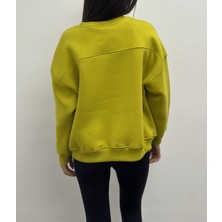 3 Iplik Köpek Motifli Nakış Işlemeli Kadın Sweatshirt