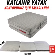 Xpermate Katlanır Yatak Yer Yatağı  Katlanır Sünger Yatak Misafir Yatağı 70X180X6 Gri