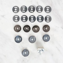 Loren Manyetik Mat Gümüş Metal 5 Li Çıt Çıt Set