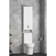 Özceden Klozet Banyo Üst Dolabı 40 x 100 cm Mdf Beyaz