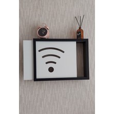 HKM Ticaret Siyah 25 x 35 x 7  cm wifi Amblemli Duvara Asılabilir Sigorta ve Modem-Wifi Saklama Kutusu! Saklama Kutusu