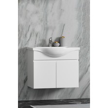 Özceden Yıldız 65 Komple Beyaz Alt Dolap ve Lavabo Taşı Mdf