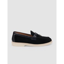 Cabani %100 Hakiki Deri Siyah Süet Kadın Loafer