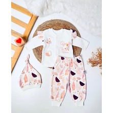 Kız Bebek Önden Çıtçıtlı Fırfırlı Beauties The Hidden Çiçek Desenli Beyaz Alt Üst Takım