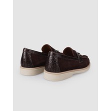Cabani %100 Hakiki Deri Kahverengi Süet Kadın Loafer