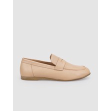 Cabani %100 Hakiki Deri Bej Kadın Loafer