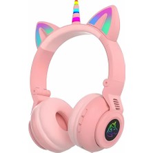 Coofbe Unicorn 94DB Güvenli Ses Kontrollü Yumuşak Kulak Pedli Bluetooth Kulaklık Bluetooth Çocuk Kulaklığı