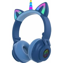 Coofbe Unicorn 94DB Güvenli Ses Kontrollü Yumuşak Kulak Pedli Bluetooth Kulaklık Bluetooth Çocuk Kulaklığı